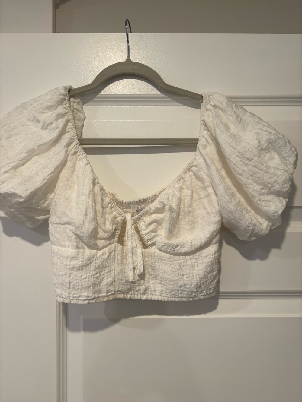 Astr white crop top
